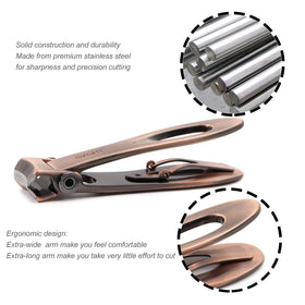 SZQHT nail clippers showing wide jaw opening for thick nails