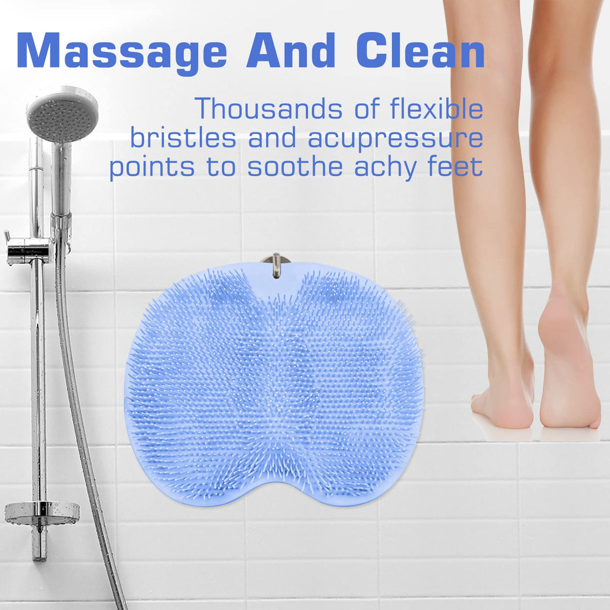 SZZYXD Shower Foot Scrubber Mat dimensions displayed