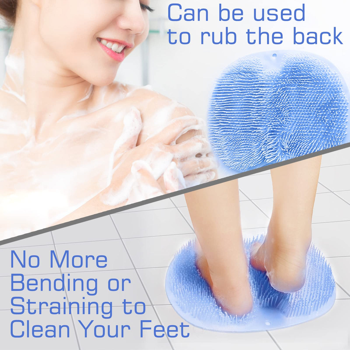 SZZYXD Shower Foot Scrubber Mat in use in a shower