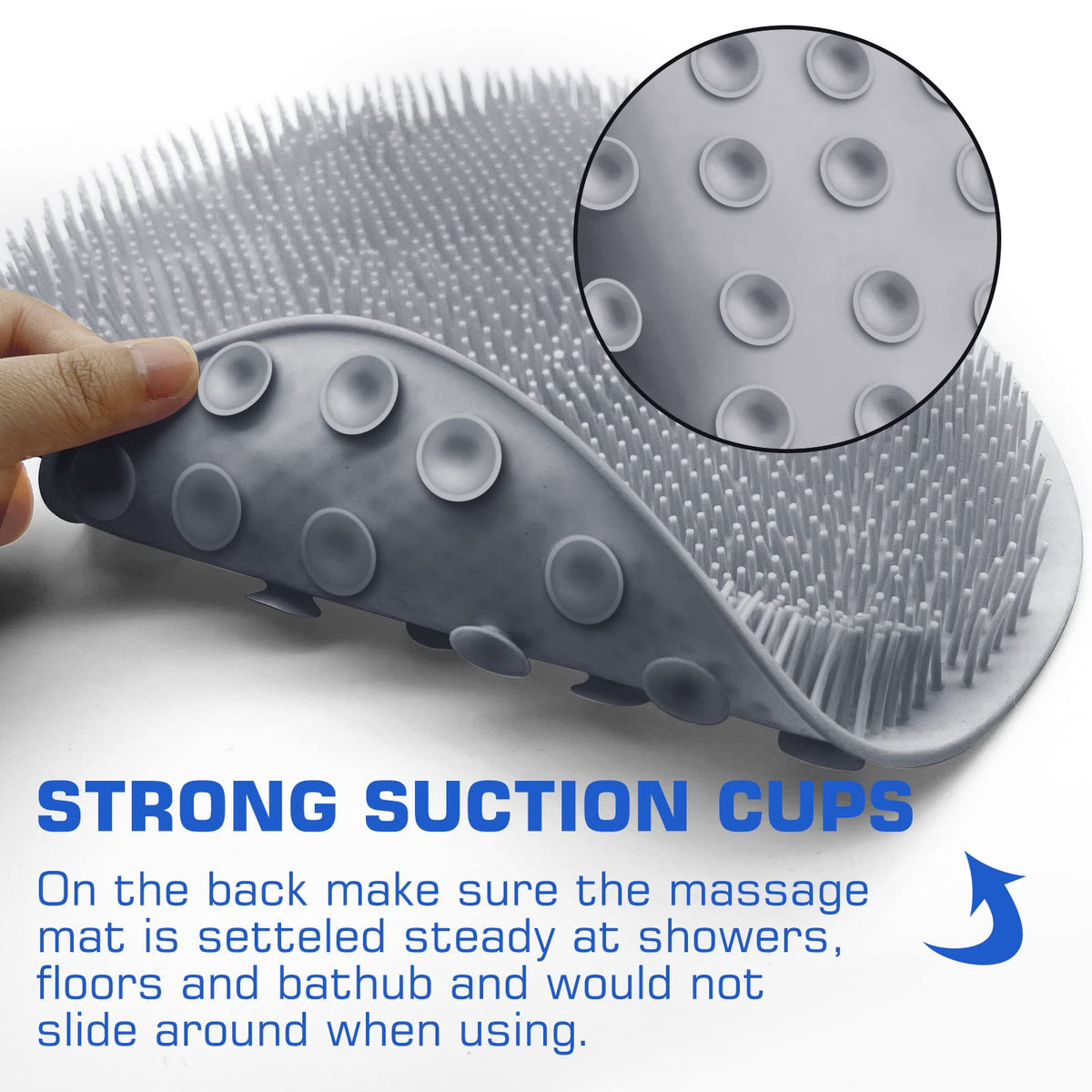 SZZYXD Shower Foot Scrubber Mat with dimensions shown