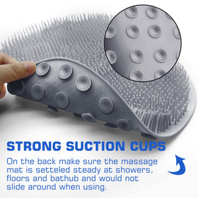 SZZYXD Shower Foot Scrubber Mat with dimensions shown