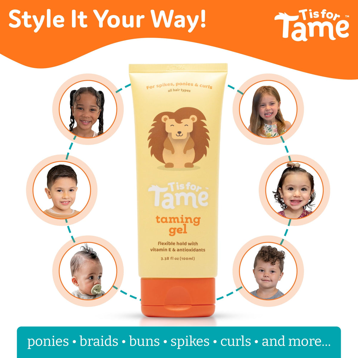 T is for Tame Hair Taming Gel and Wand Bundle packaging