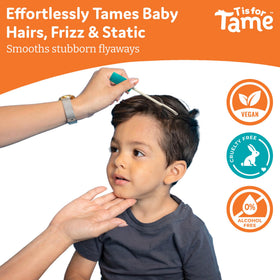 T is for Tame Hair Taming Gel applied to hair