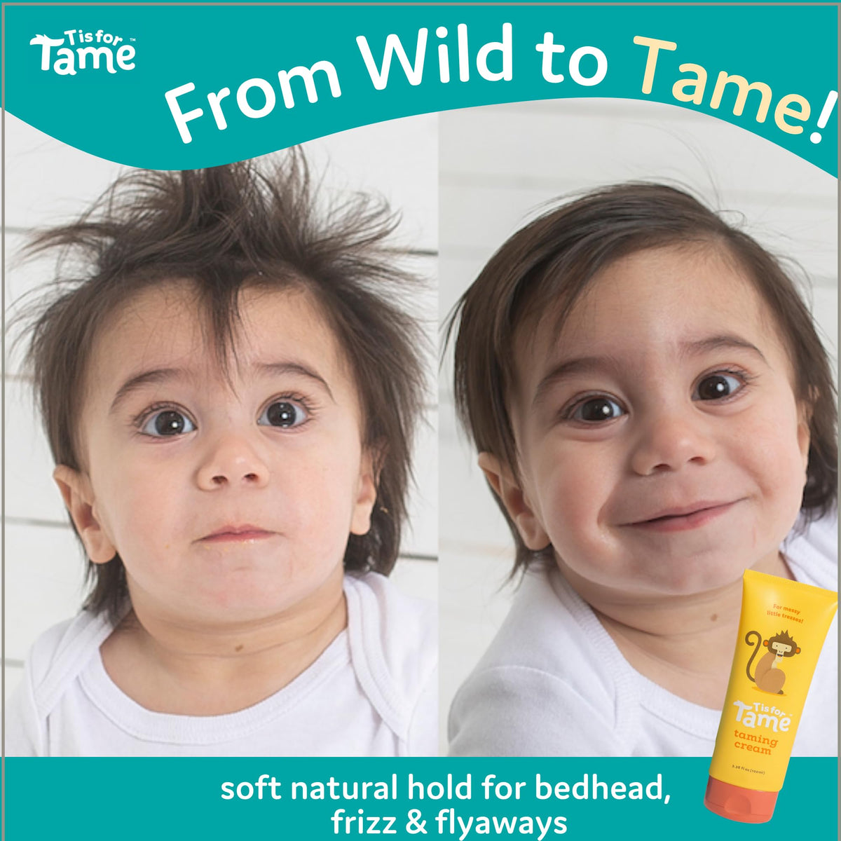 T is for Tame Kids' Hair Taming Cream 110g back view