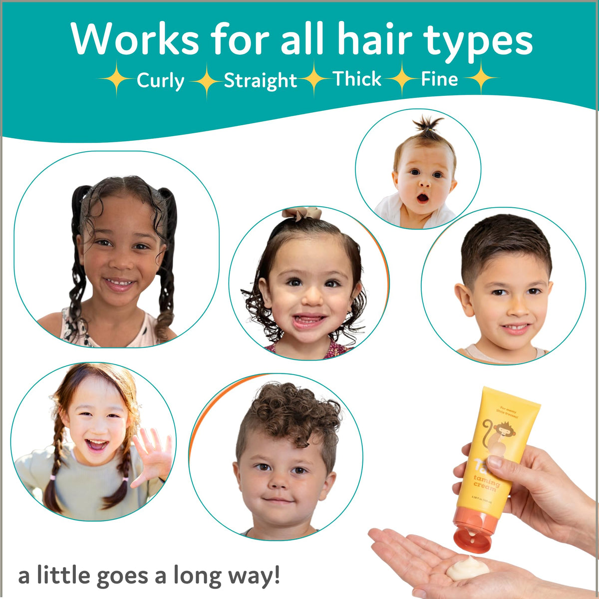 T is for Tame Kids' Hair Taming Cream 110g in a child's hair styling routine