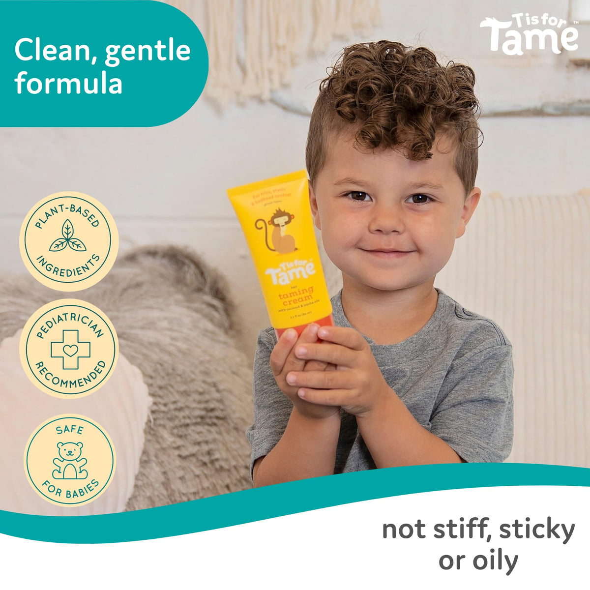 T is for Tame Kids' Hair Taming Cream 110g with coconut and jojoba oils