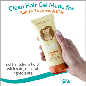 T is for Tame Kids Hair Taming Gel application on hair