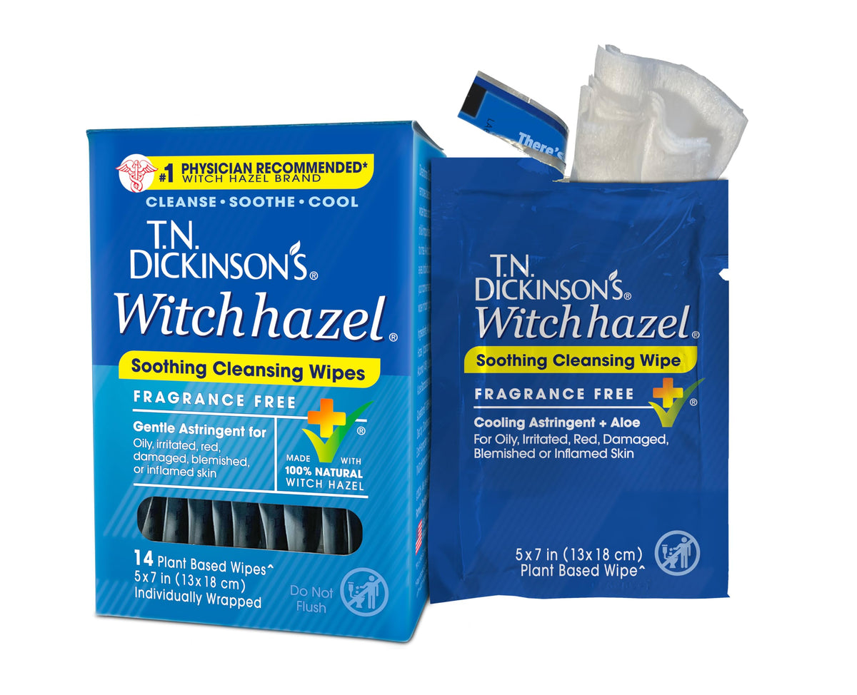T.N. Dickinson's Witch Hazel Cleansing Cloth Singles package front view
