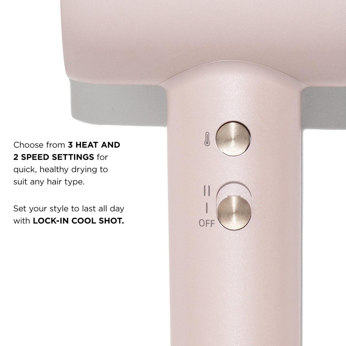 T3 LuxeDry Ionic Hair Dryer in use on curly hair