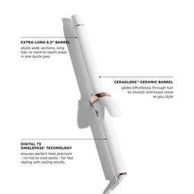 T3 SinglePass Curl X 1" curling iron with ProGlide clip close-up
