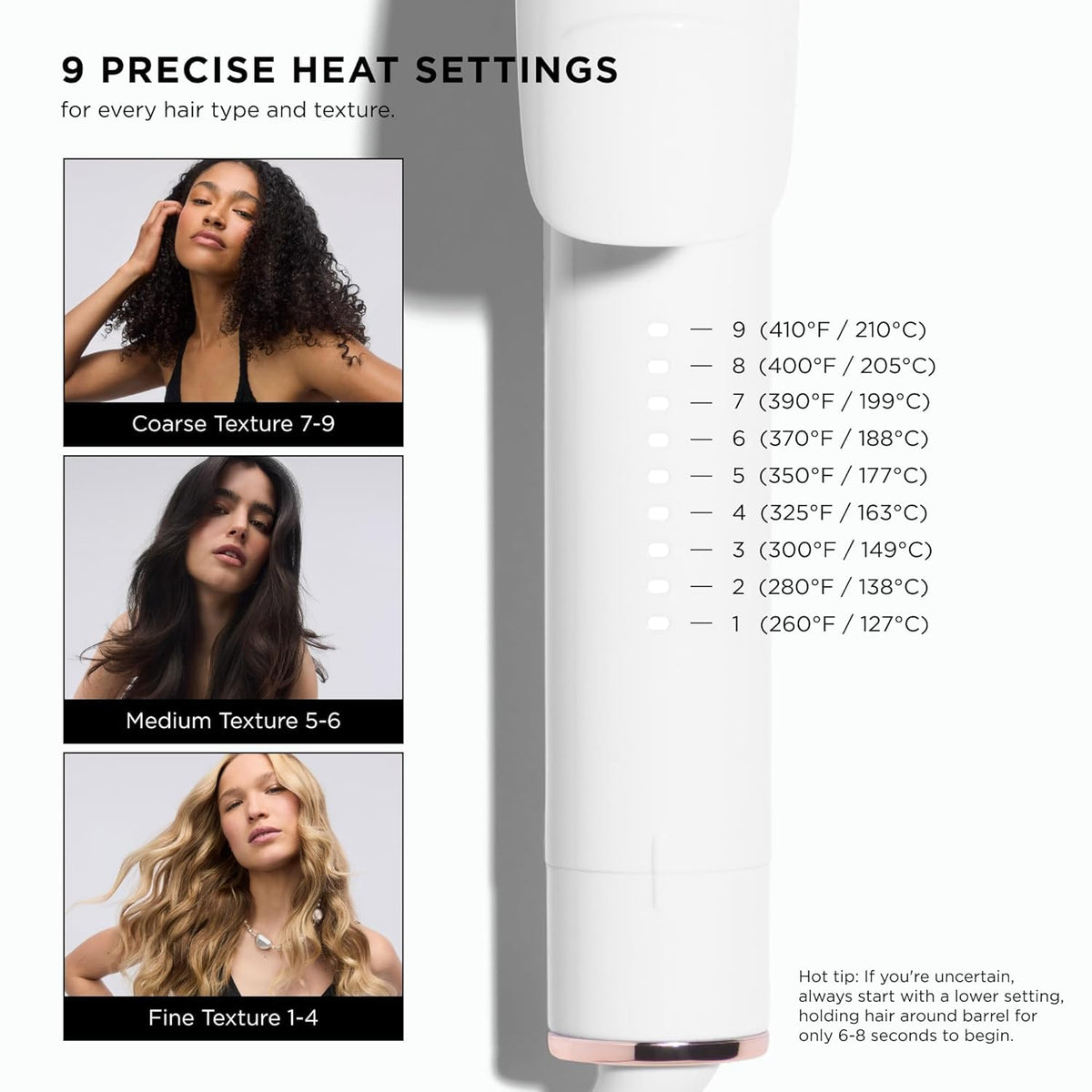 T3 SinglePass Curl X curling iron in lifestyle setting