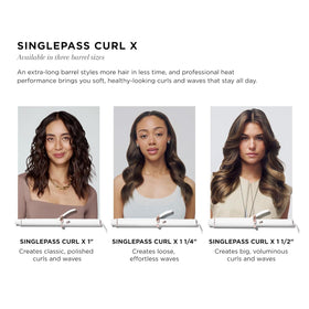 T3 SinglePass Curl X curling iron with ProGlide clip