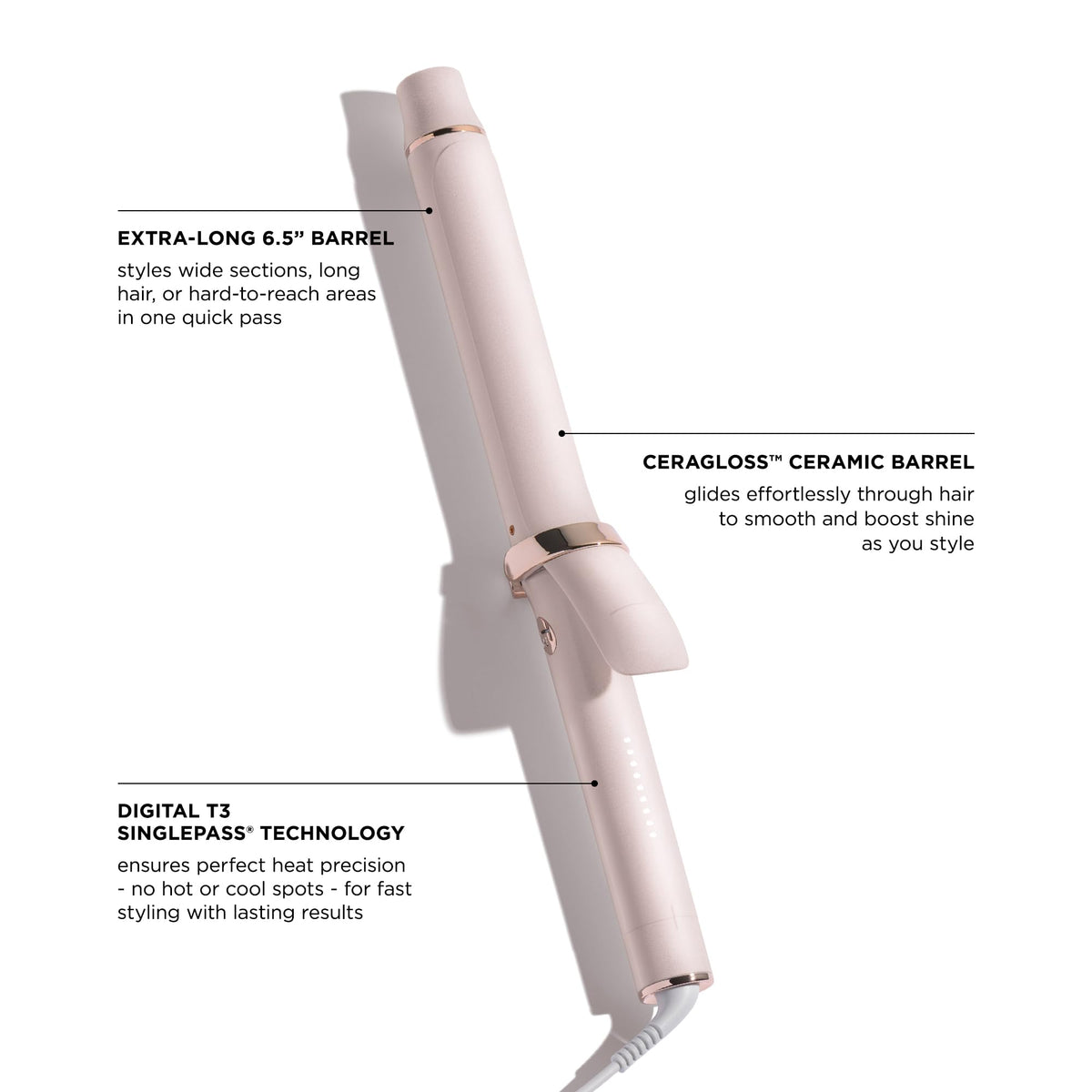 T3 SinglePass Curl X extra-long barrel close-up