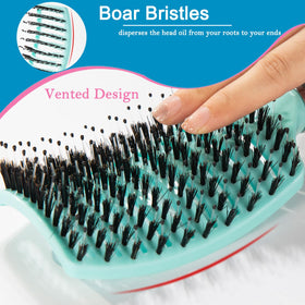 TaiBest Boar Bristle Hair Brush Set displayed with packaging