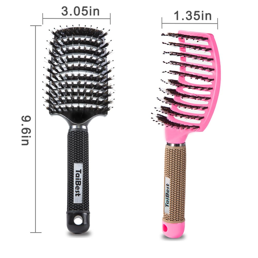 TaiBest hair brush set with textured grip for easy handling