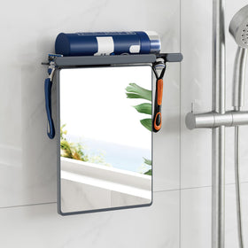 TAILI Fogless Shower Mirror front view with multifunctional rack