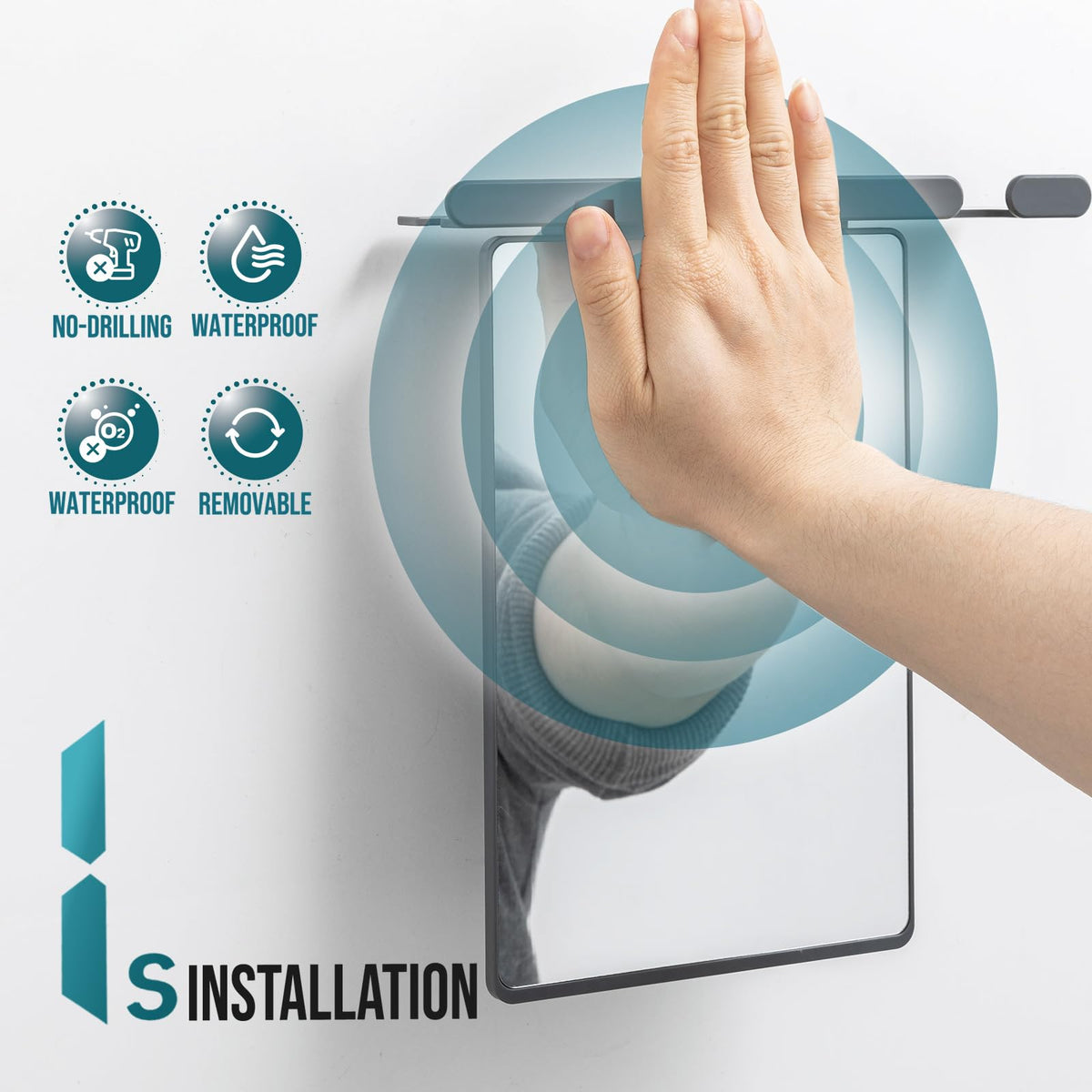 TAILI Fogless Shower Mirror in shower setting