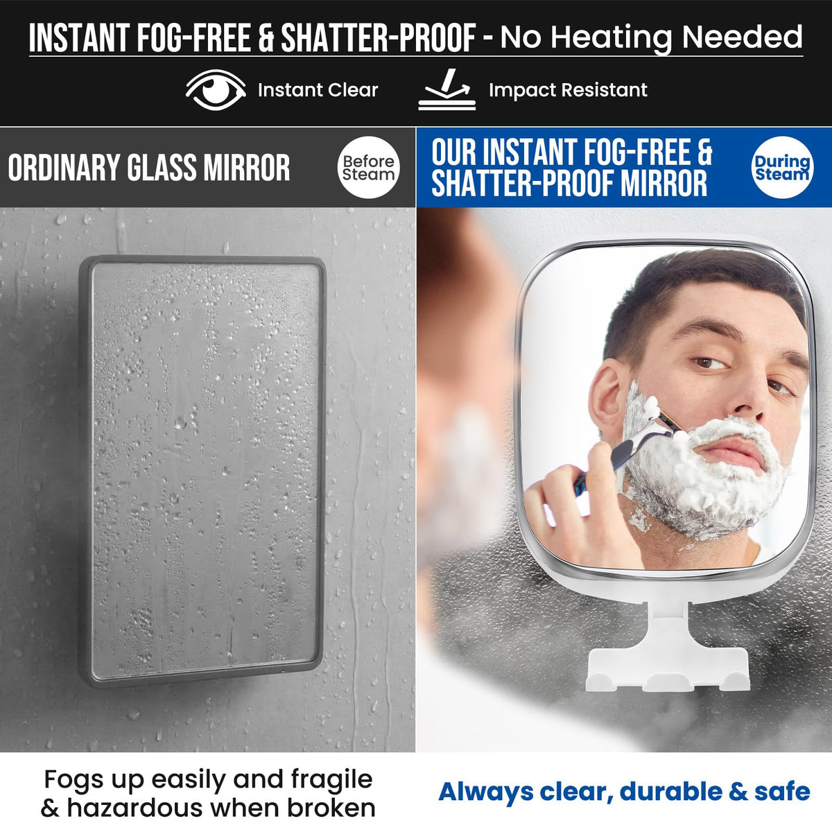 TAILI Shower Mirror close-up of suction pad