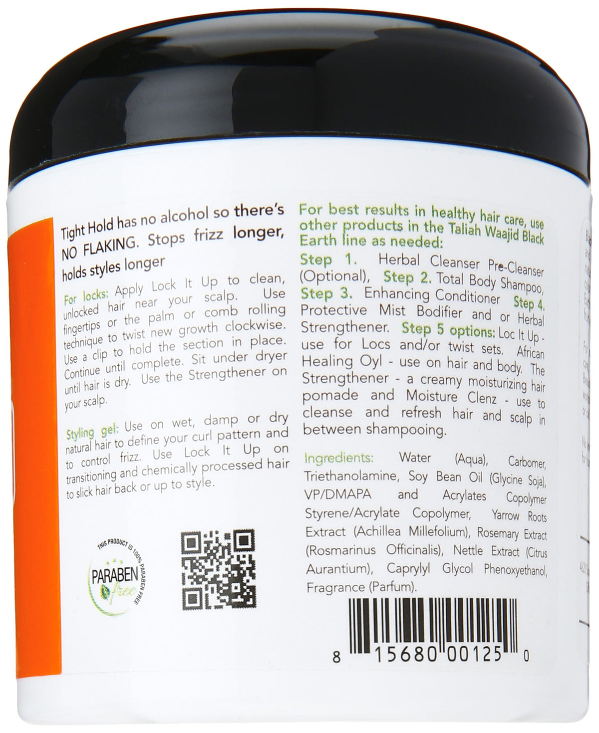 Taliah Waajid Tight Hold Gel 6oz application on natural hair
