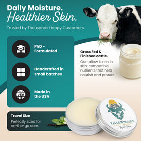 Tallowbourn Beef Tallow Balm 1oz side view showing packaging