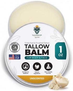 Tallowbourn Beef Tallow Balm front view in 1oz container