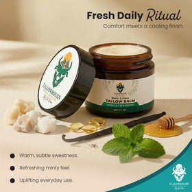 Tallowbourn Beef Tallow Balm texture on hand