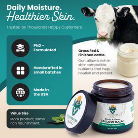 Tallowbourn Beef Tallow Balm with vanilla and spearmint scent