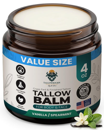 Tallowbourn Grass-Fed Beef Tallow Balm 4oz front view