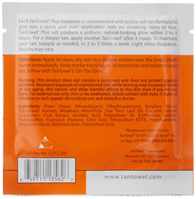 Tan Towel Full Body Plus Creme application on skin demonstration