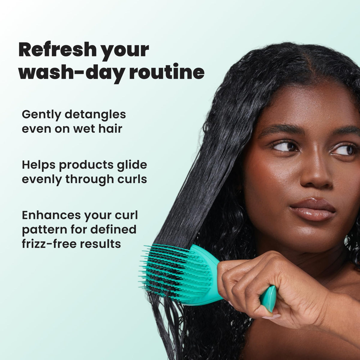 TANGLE TEEZER brush being used in the shower
