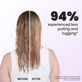 TANGLE TEEZER brush demonstrating use on wet hair