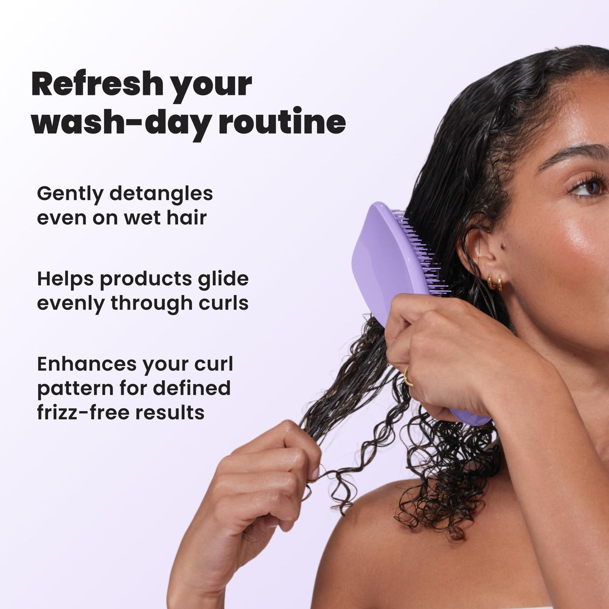 TANGLE TEEZER brush next to a hair mask for product distribution