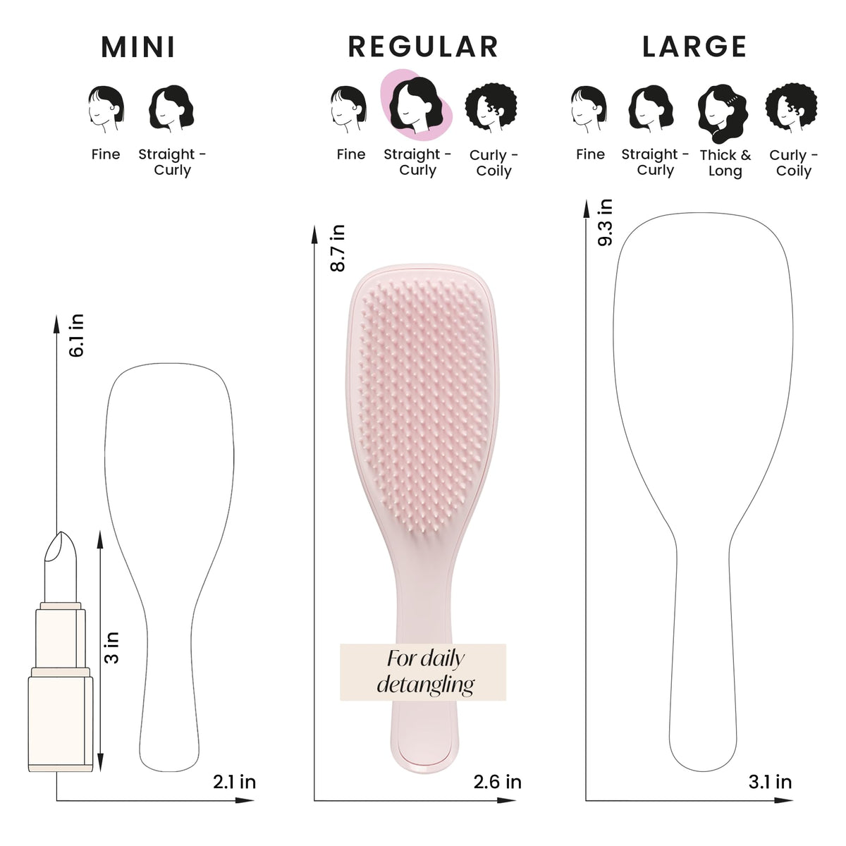 TANGLE TEEZER brush with hair products for distribution