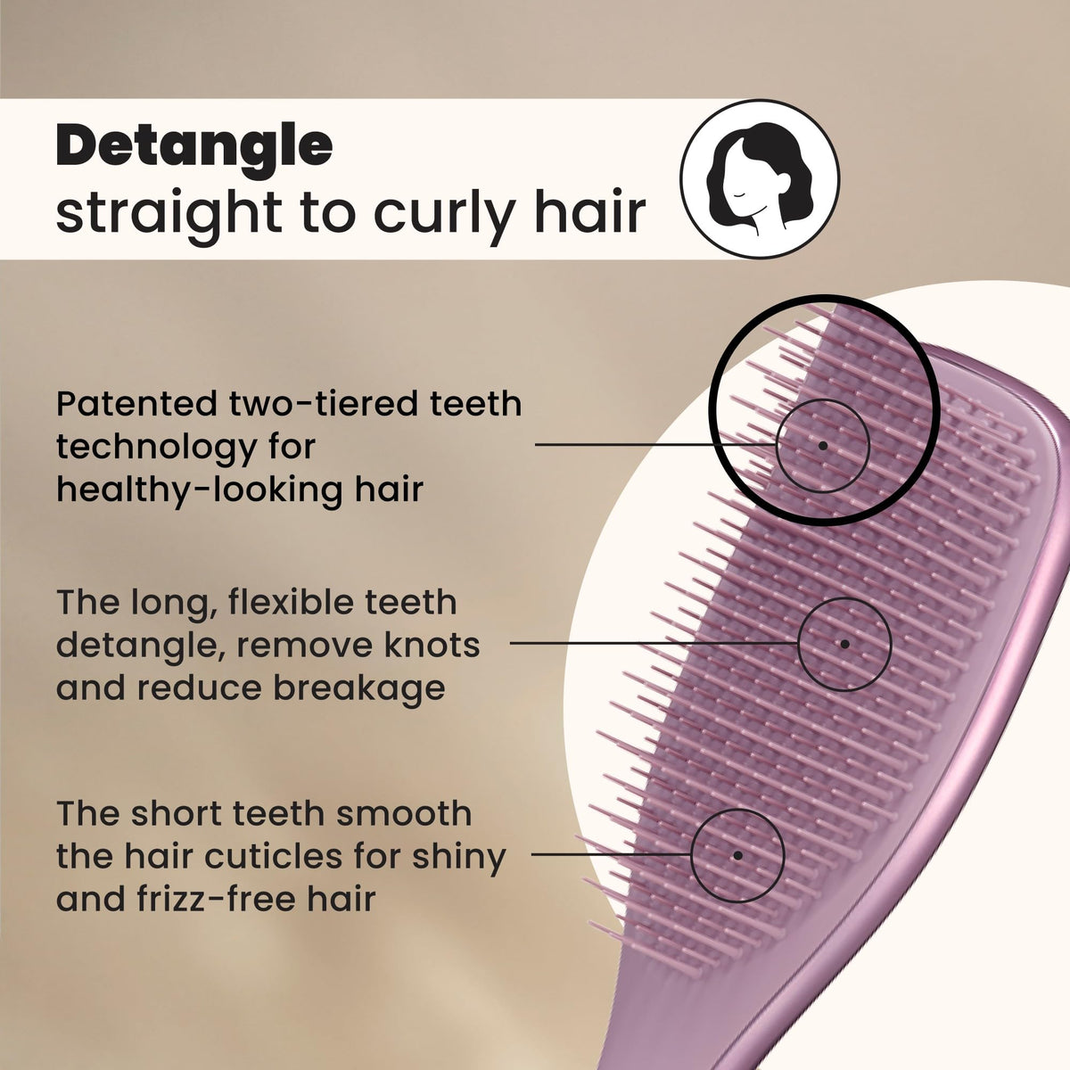 TANGLE TEEZER Chrome Ultimate Detangler Brush back view