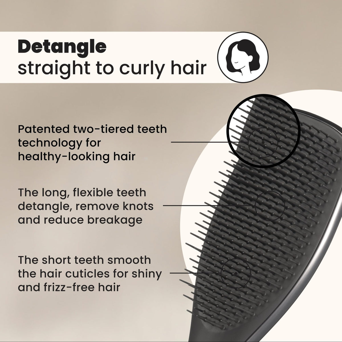 TANGLE TEEZER Chrome Ultimate Detangler Brush back view