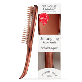 TANGLE TEEZER Chrome Ultimate Detangler Brush front view in bronze finish