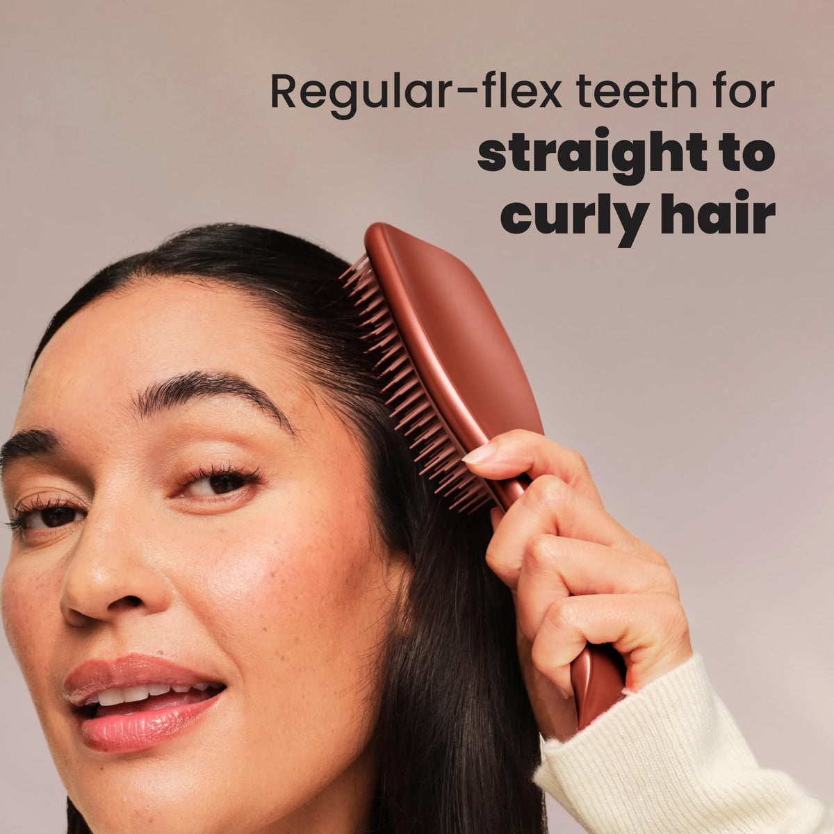 TANGLE TEEZER Chrome Ultimate Detangler Brush in use on wet hair