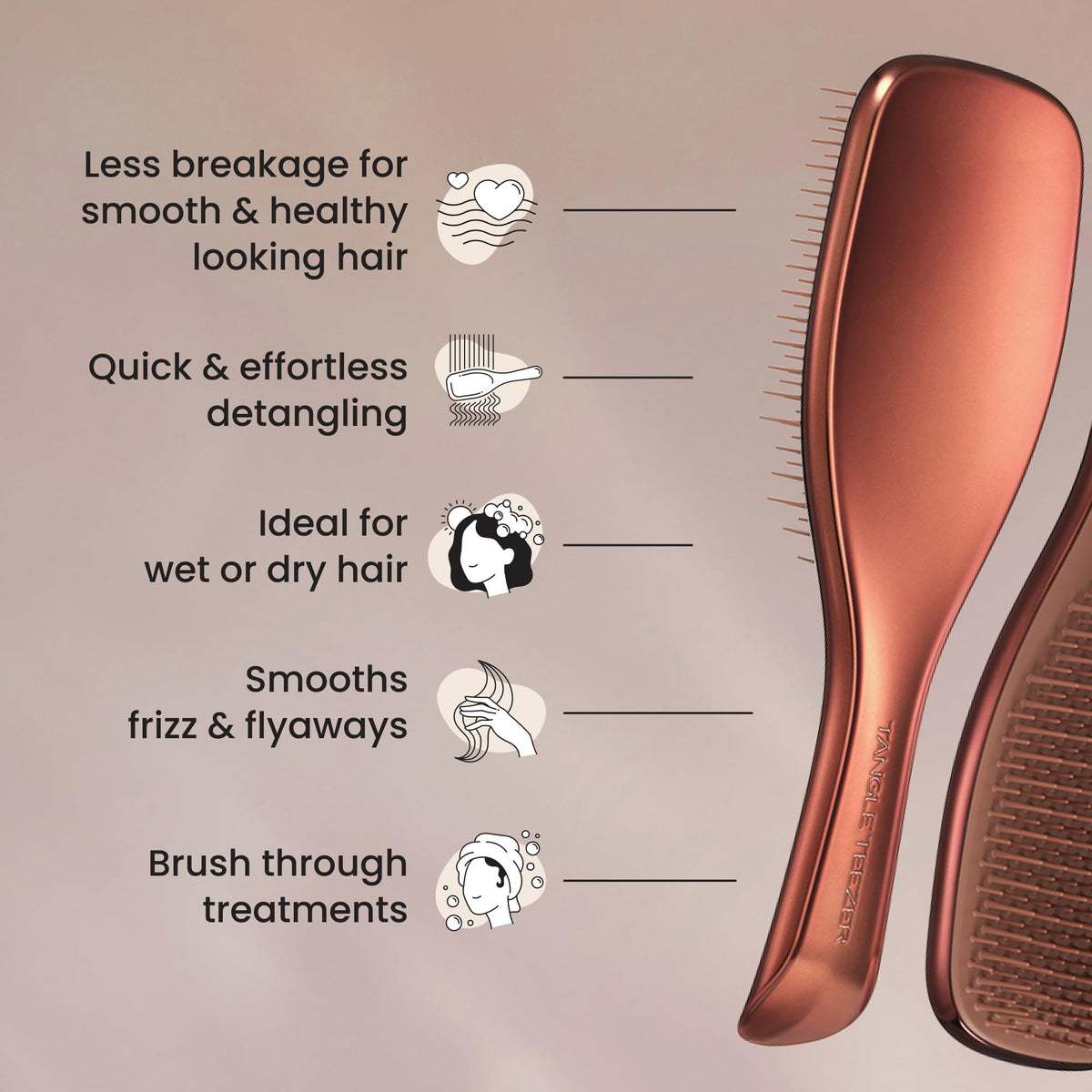 TANGLE TEEZER Chrome Ultimate Detangler Brush showing chrome finish details
