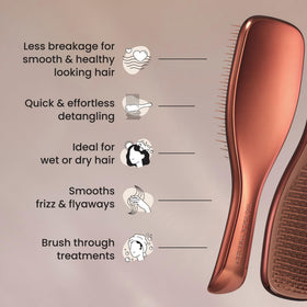 TANGLE TEEZER Chrome Ultimate Detangler Brush showing chrome finish details