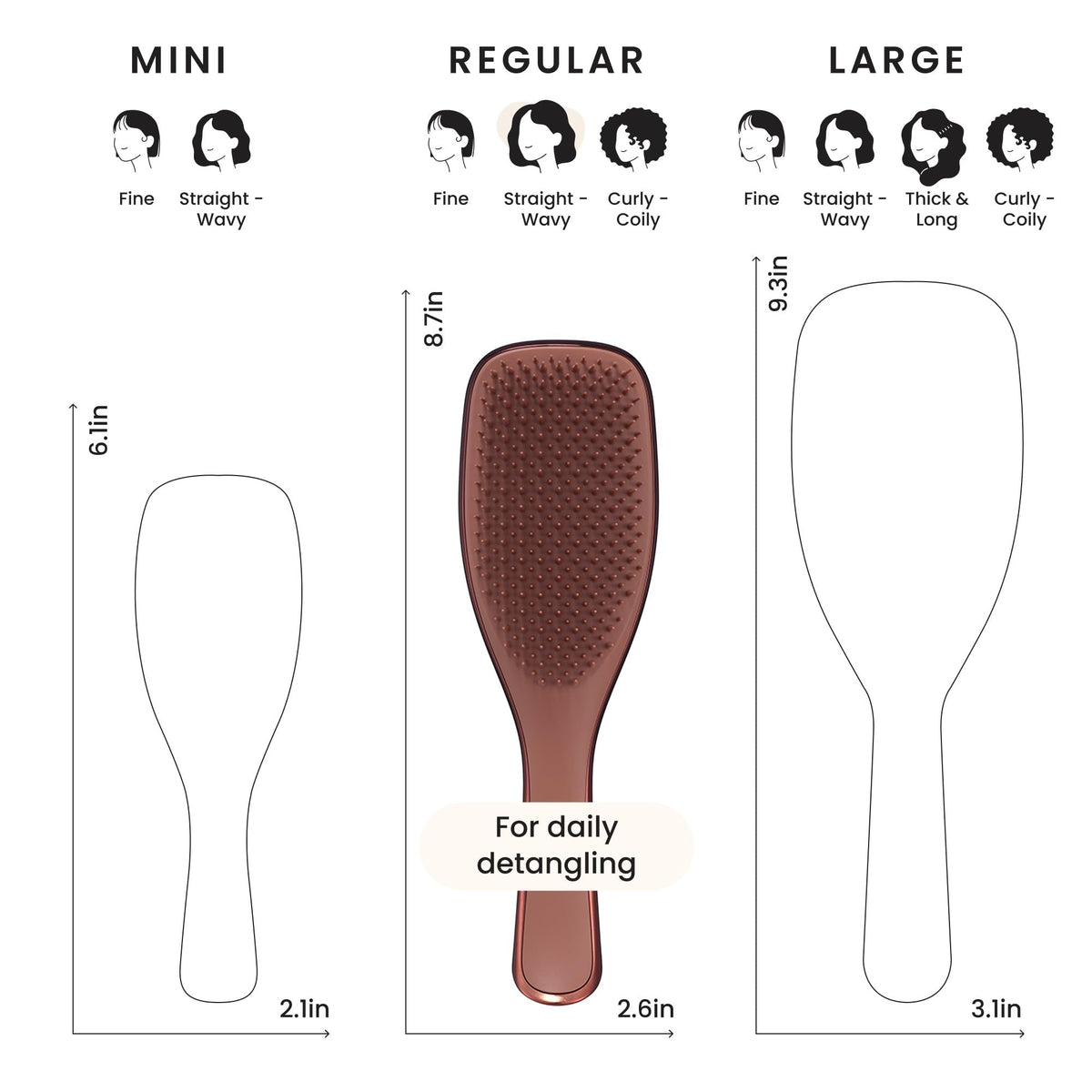 TANGLE TEEZER Chrome Ultimate Detangler Brush with hair strands detangled