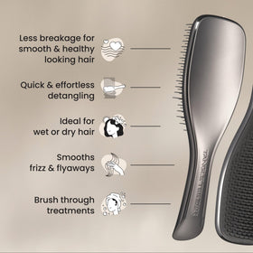 TANGLE TEEZER Chrome Ultimate Detangler Brush with water droplets
