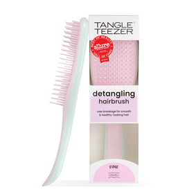 TANGLE TEEZER Fine Ultimate Detangler Brush in pink and mint front view