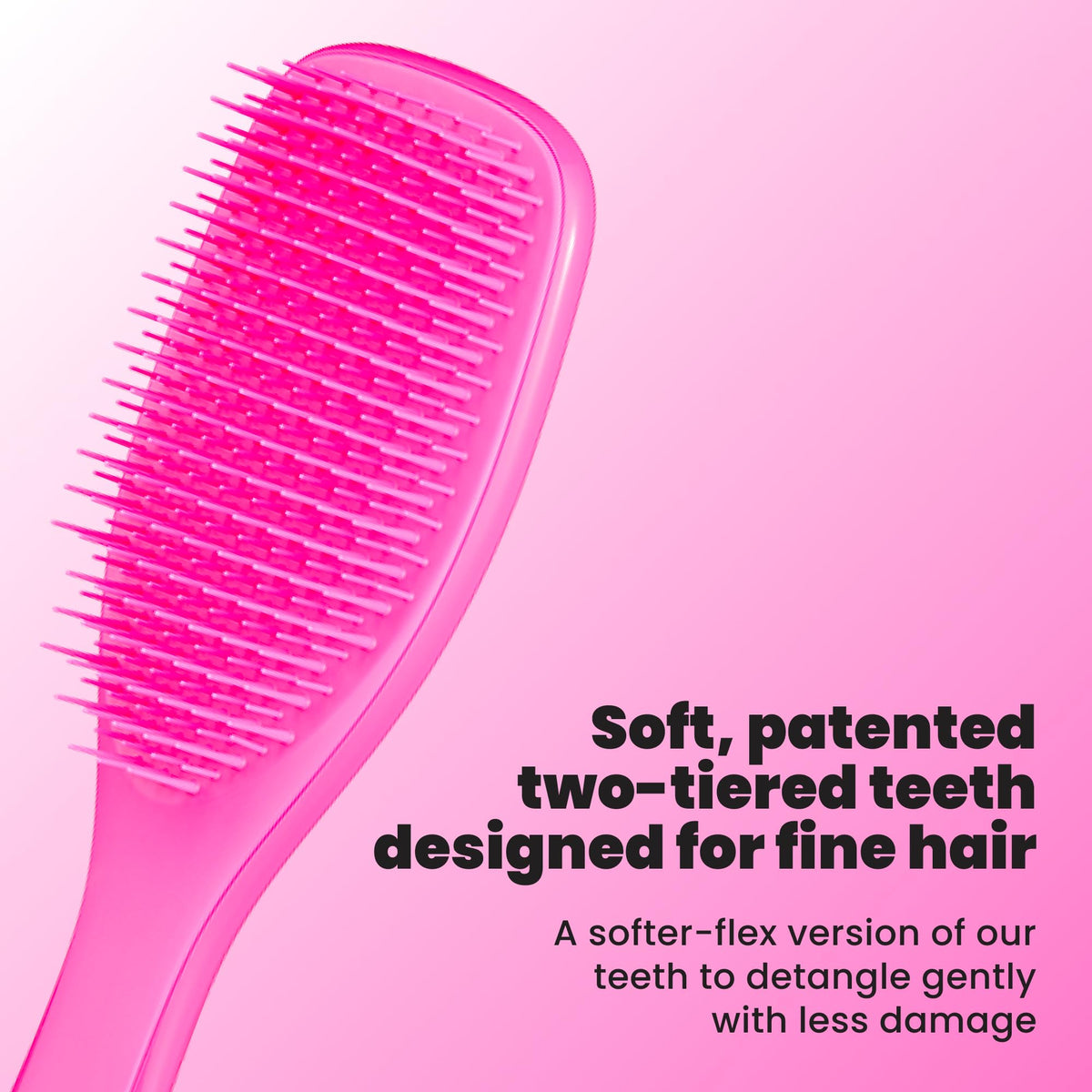 TANGLE TEEZER Fine Ultimate Detangler Brush showing soft-flex teeth