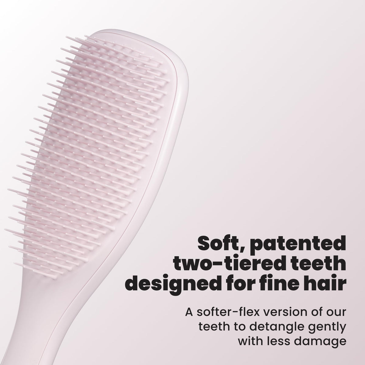 TANGLE TEEZER Fine Ultimate Detangler Brush side view showing soft-flex teeth