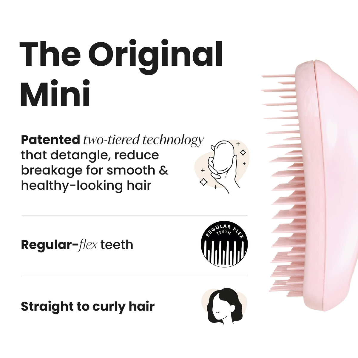TANGLE TEEZER Mini Detangler Brush displayed with other hair care products