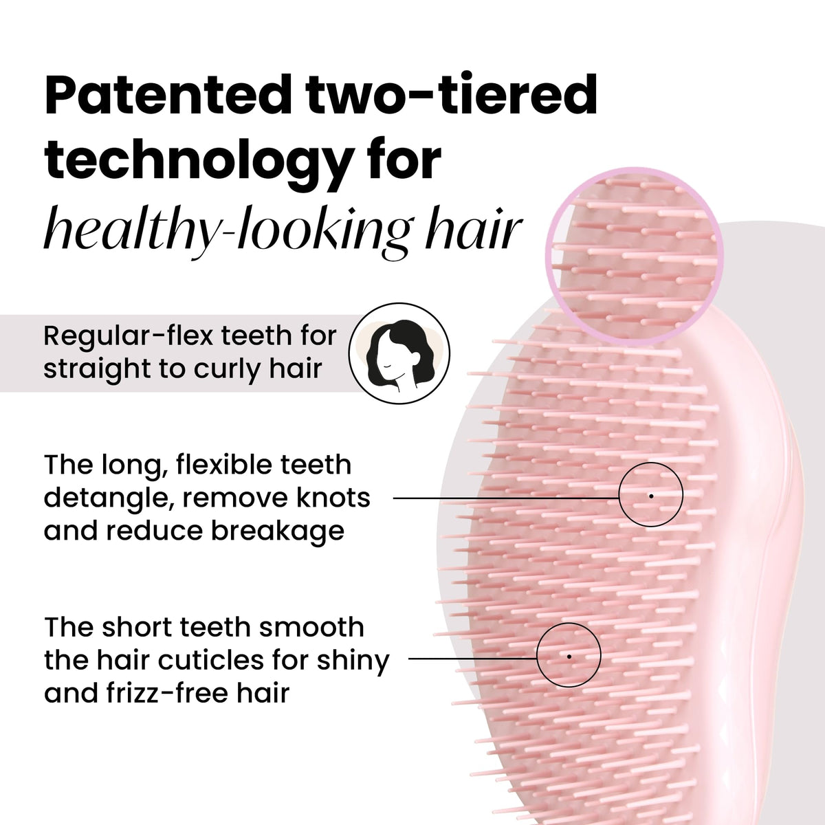 TANGLE TEEZER Mini Detangler Brush showing ergonomic design