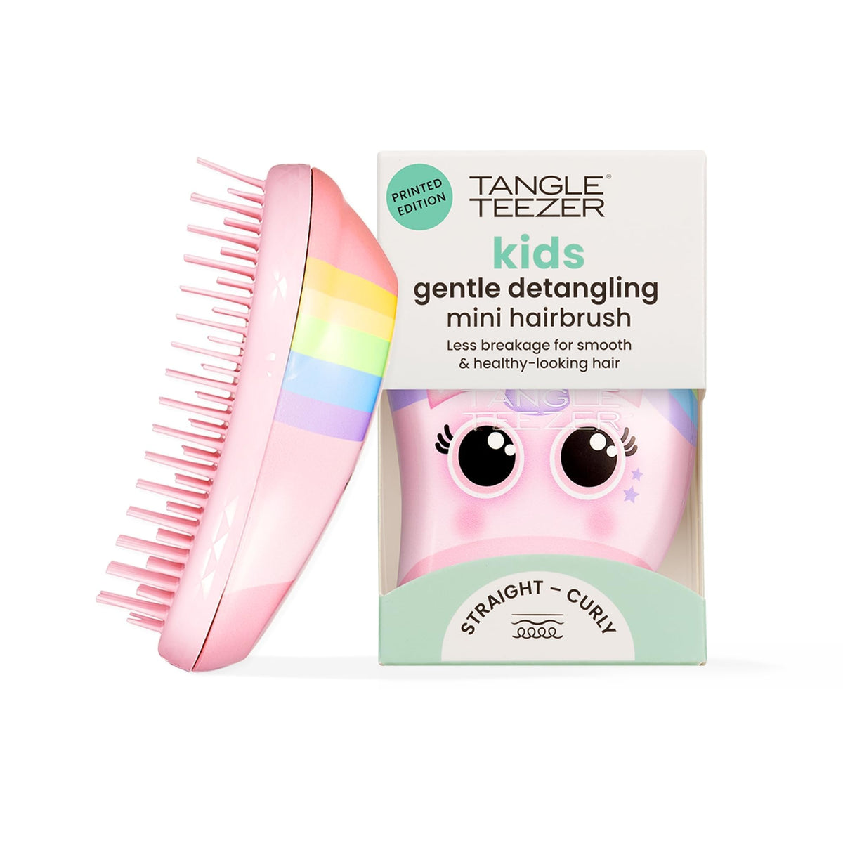 TANGLE TEEZER Mini Detangler Hair Brush for Kids in Rainbow Unicorn design