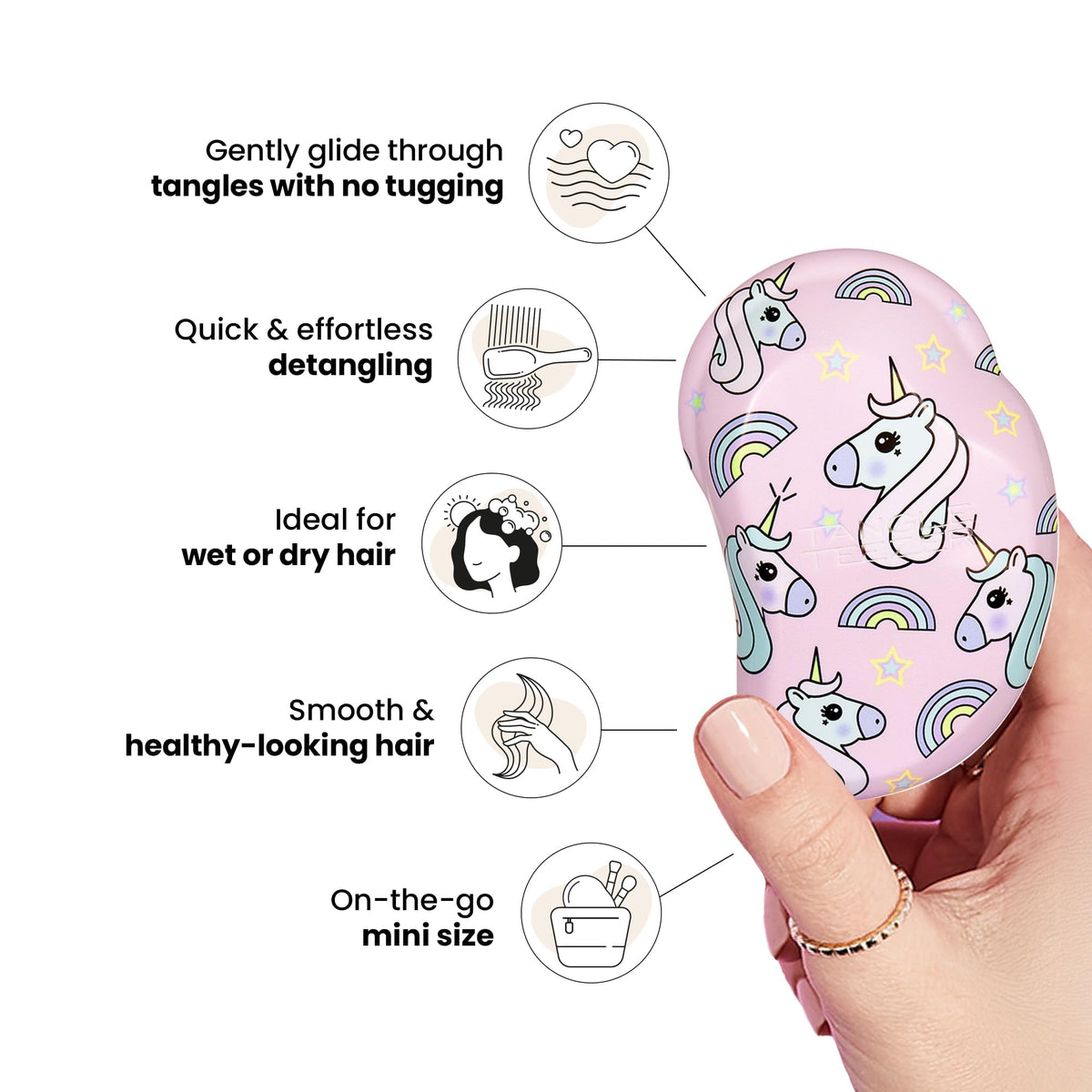 TANGLE TEEZER Mini Detangler Hair Brush Unicorn Magic packaging