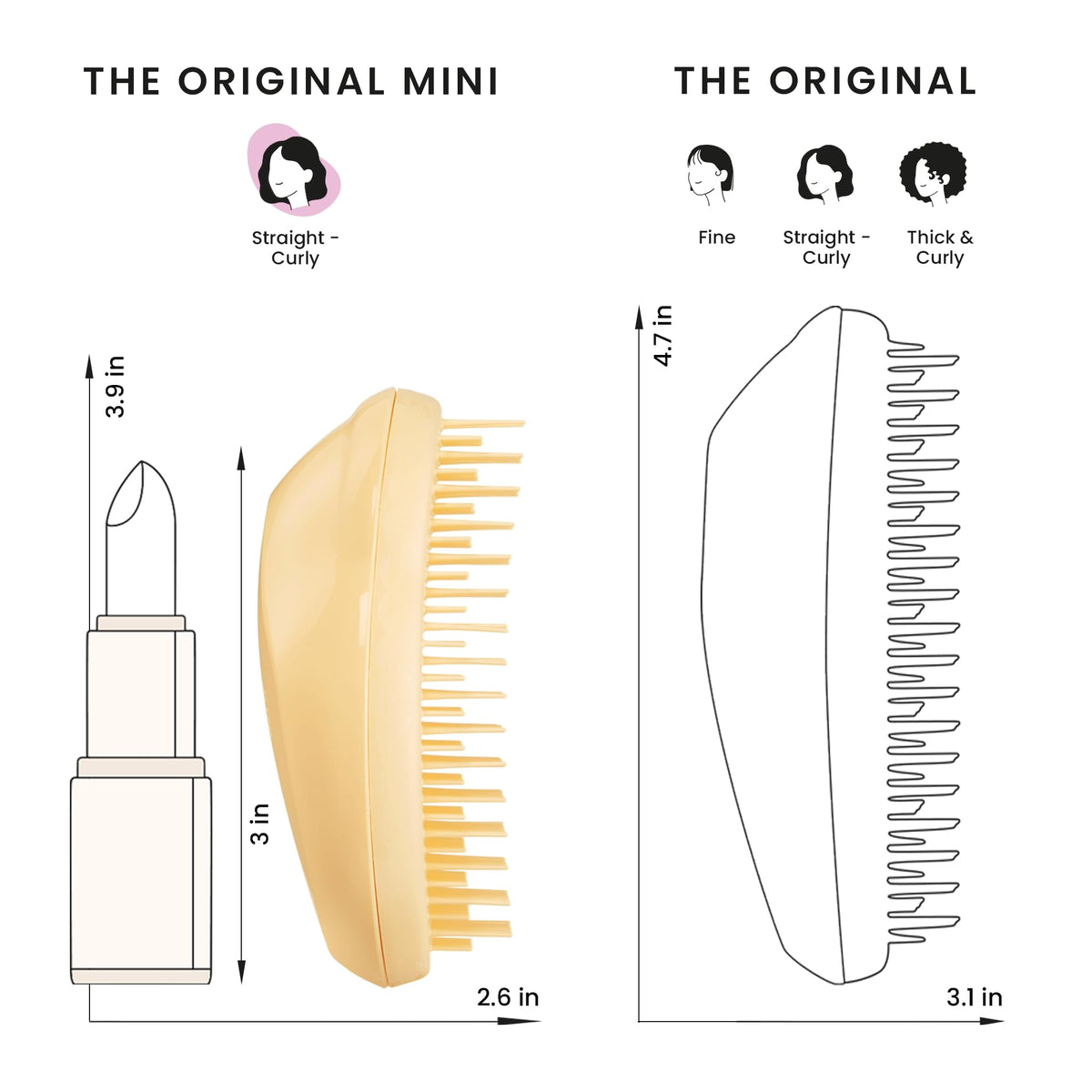 TANGLE TEEZER Mini Detangler Hair Brush with children's hands