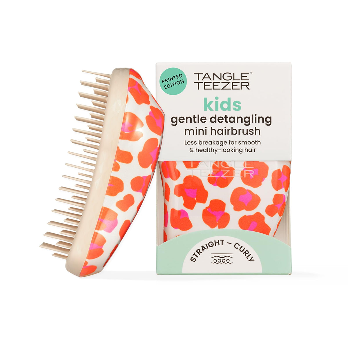 TANGLE TEEZER Mini Detangling Hairbrush front view in Orange Safari